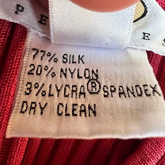 Talbots V-Neck Red Sweater Size Medium Silk, Nylon & Spandex - Picture 6 of 6